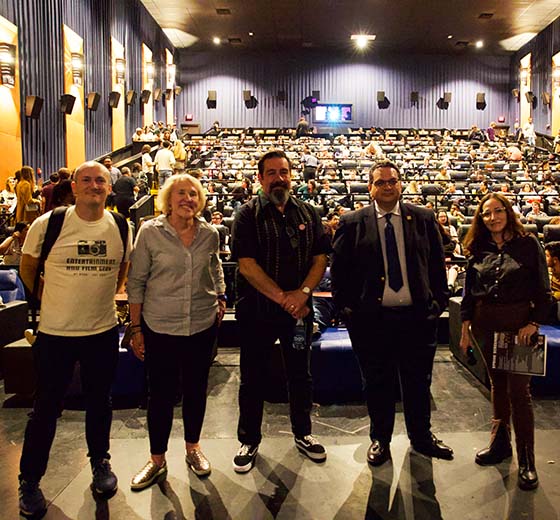 A film and media production premiere at a local theater.